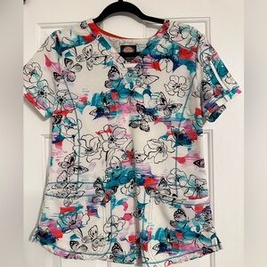 Dickies Multicolor Floral and Butterfly Print Women's Top